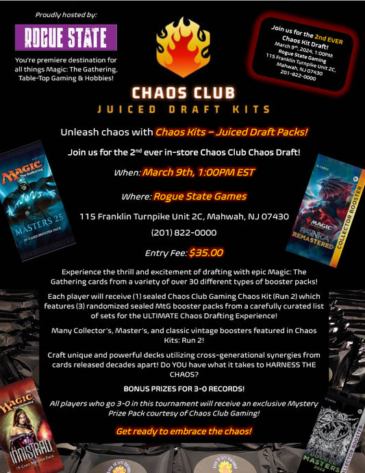 THIS SATURDAY 3/9 - Unleash Chaos: Join Us for the Ultimate In-Store Chaos Draft Event!