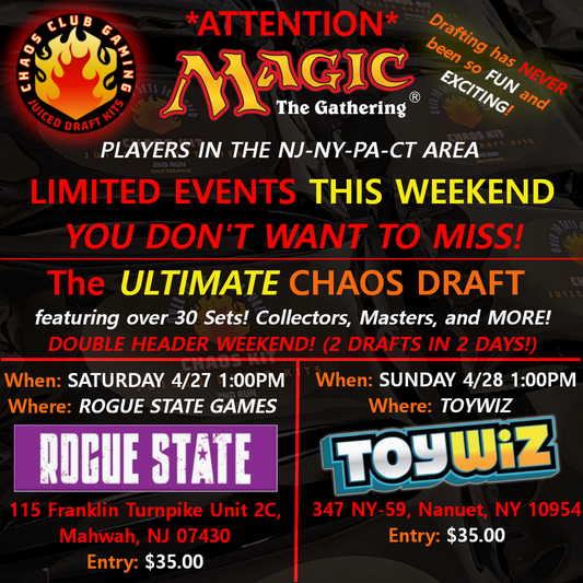 Back-to-Back Chaos Drafts! Join Us for Epic Magic Events at Rogue State Games and ToyWiz